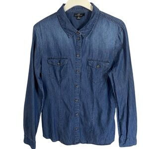 JAY by Jacquline de Vong  women blue  Denim Button-Up Shirt size 40